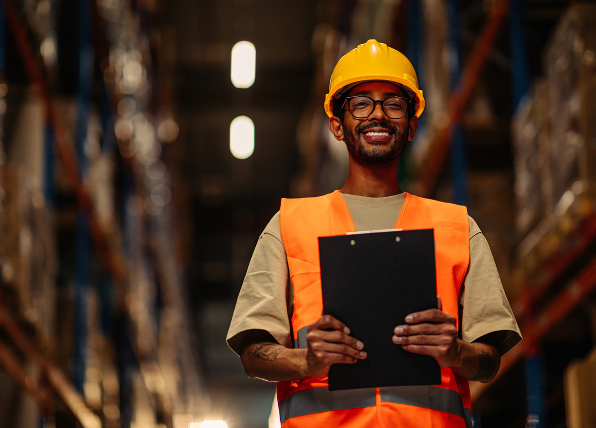 employee standing in warehouse