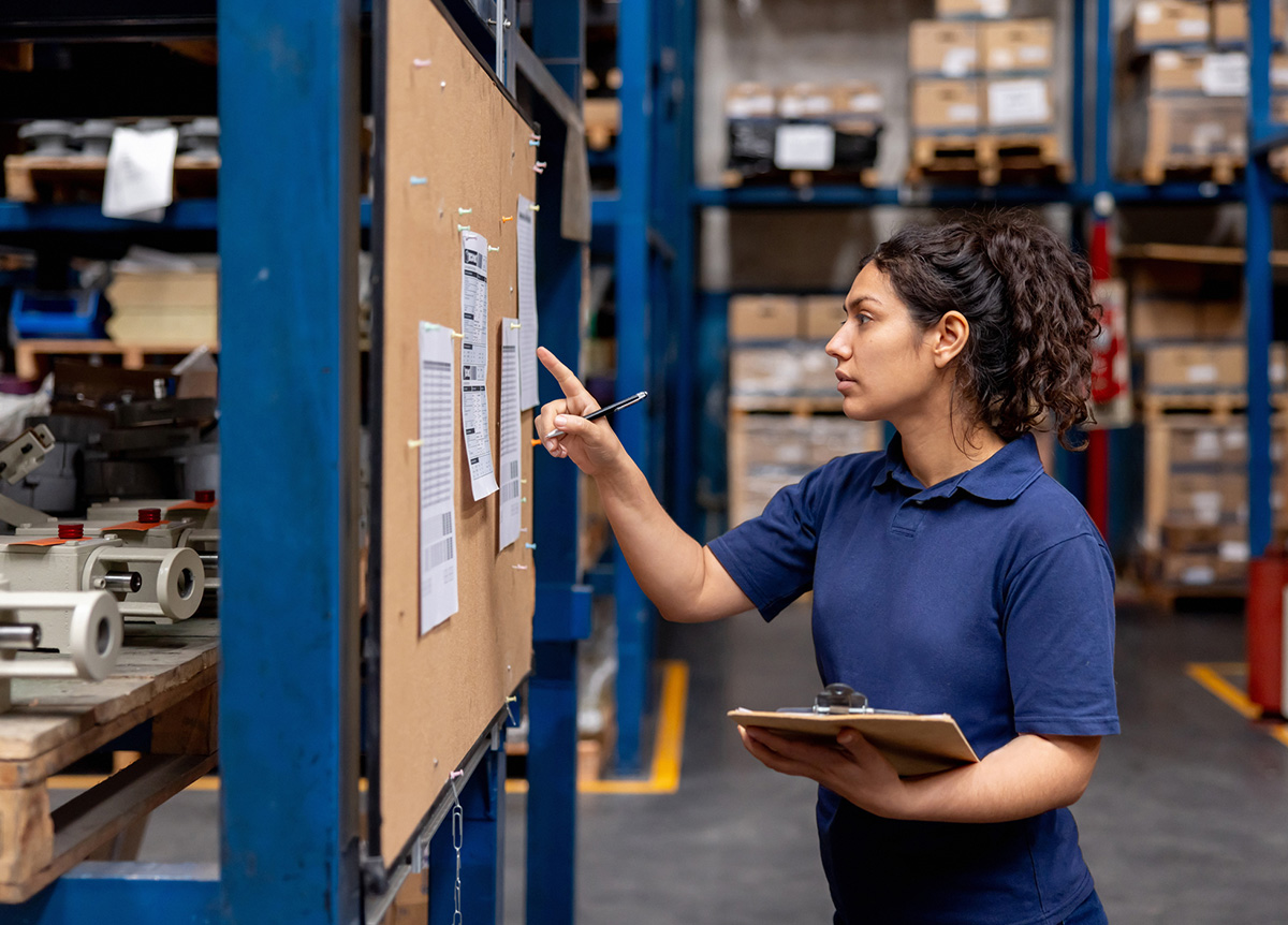 employee checking-bulletin board