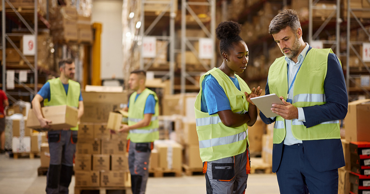 employees in the warehouse